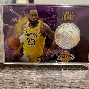 NBA Purple and Yellow LeBron James Lakers Coin Display